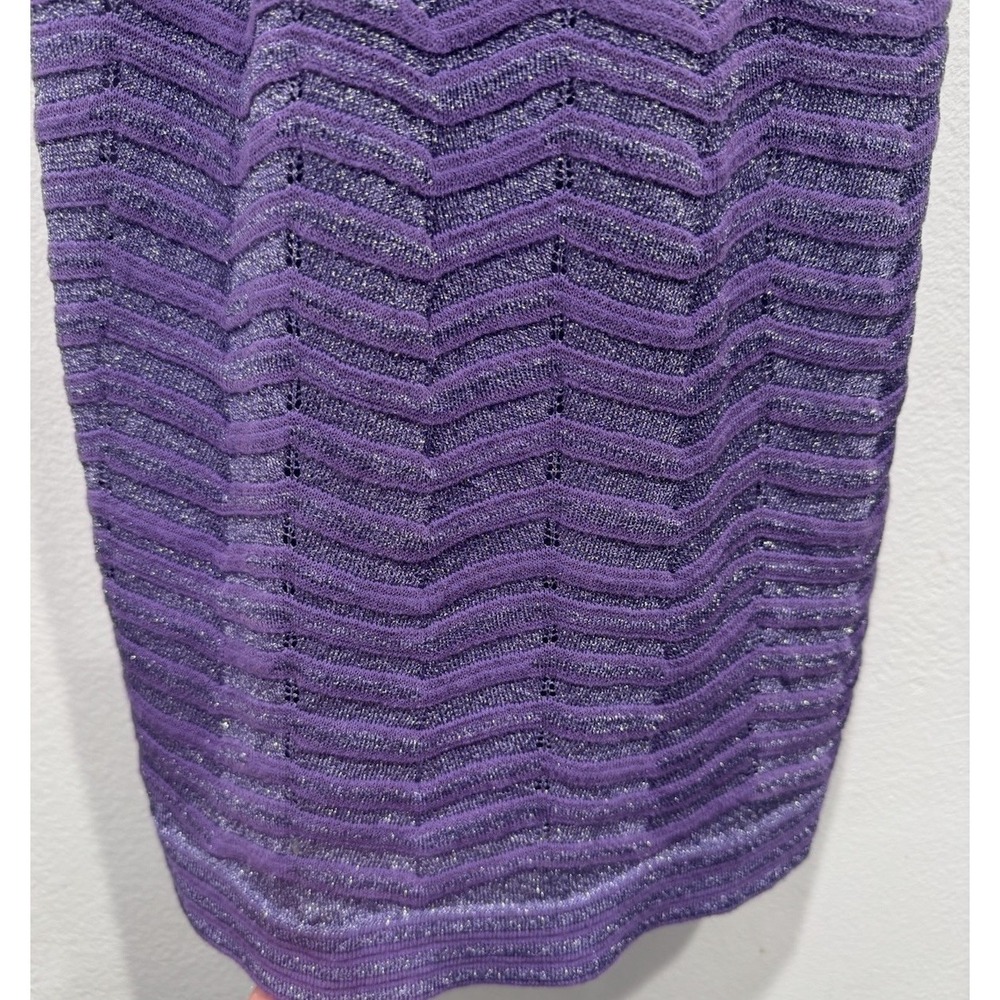 M MIssoni Metallic Purple Silver Mini Dress Strappy Back Size 36 Glam Evening - Picture 6 of 12